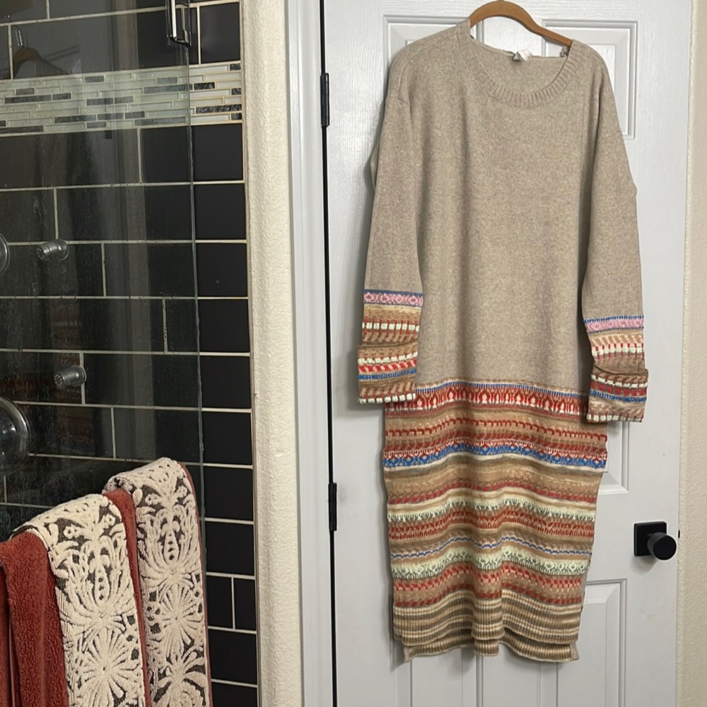 Anthropologie sweater dress with removable cowl